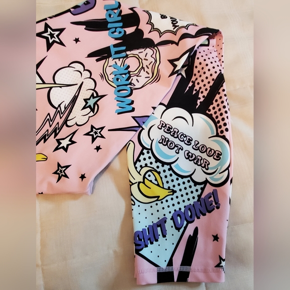 ICE CREAM Womens Leggings, Motivation themed Size Large - Picture 2 of 7